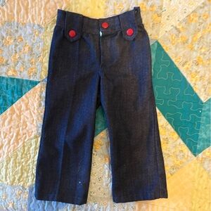 Dark Blue Pants with Red Buttons